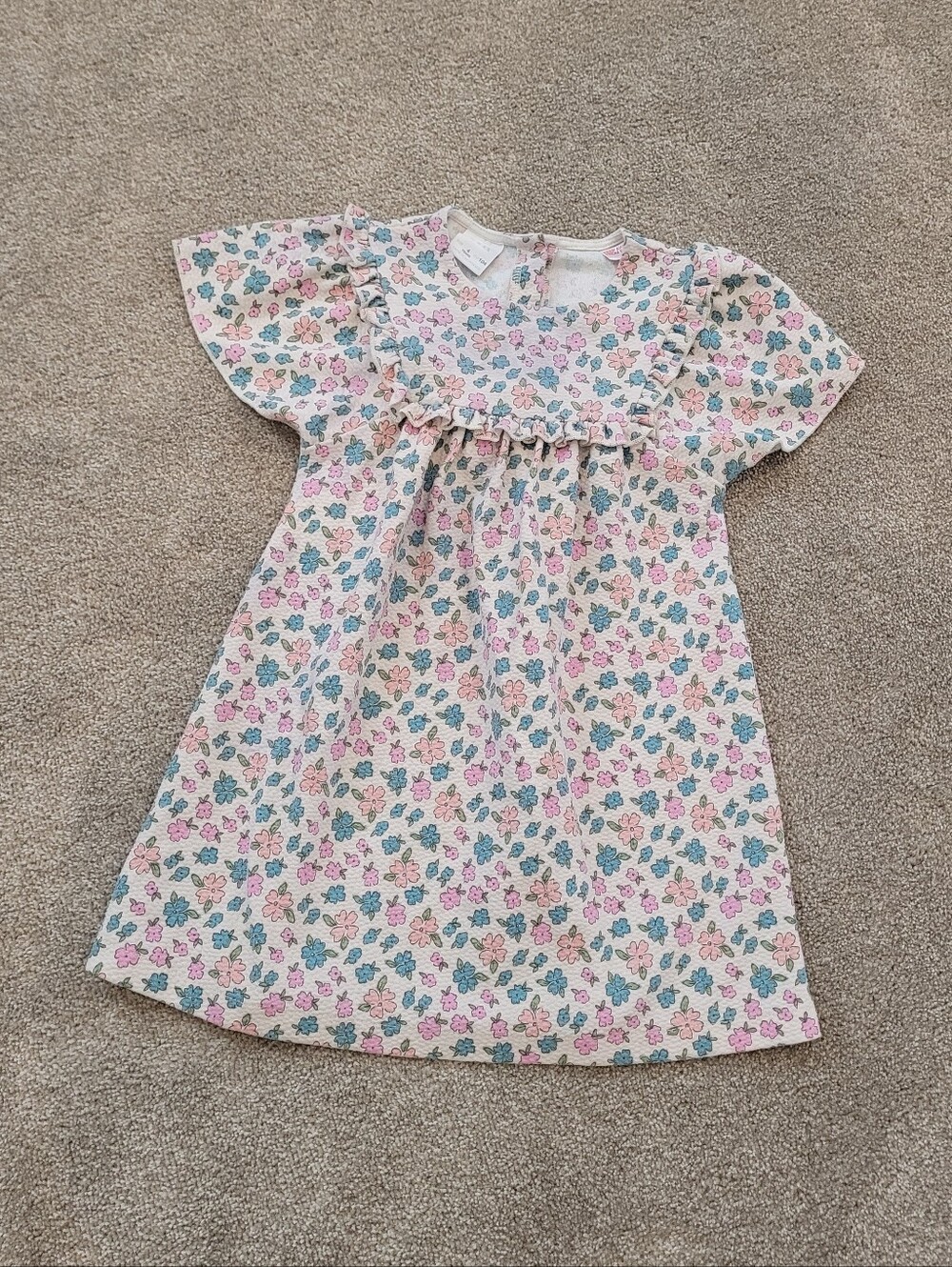 Zara Kids Floral Easter Pastal Color Dress Size 4